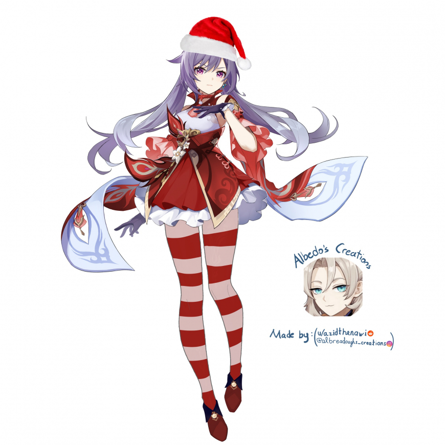 A little bit of Christmas in Genshin Impact characters art