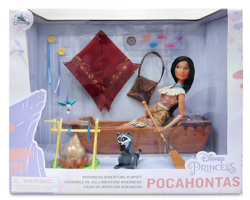 New Disney Store Riverbend Adventure Playset with Pocahontas doll