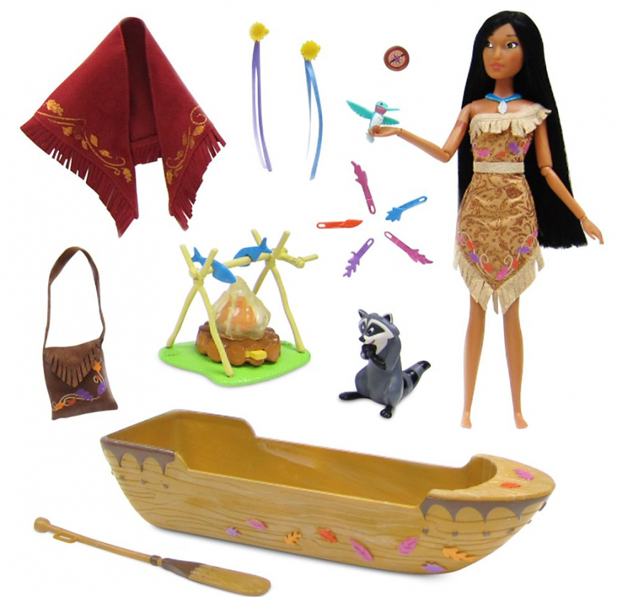 New Disney Store Riverbend Adventure Playset with Pocahontas doll