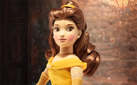 Steiff's felt Beauty and the Beast 30th Anniversary 14 inches Limited Edition Belle and Beast dolls