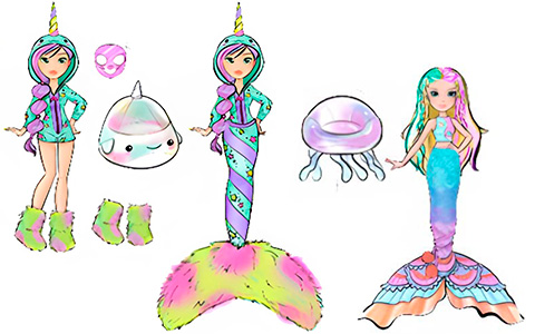 Mermaid High Slumber Party dolls