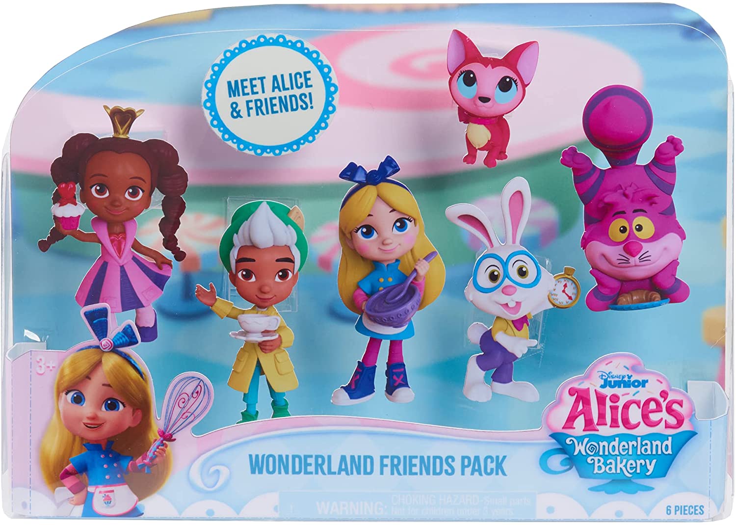 Disney Junior Alice's Wonderland Bakery Playset and Toy Figures, 15 Pieces,  Officially Licensed Kids Toys for Ages 3 Up,  Exclusive