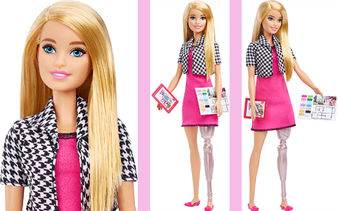 Barbie Interior Designer doll with prosthetic leg