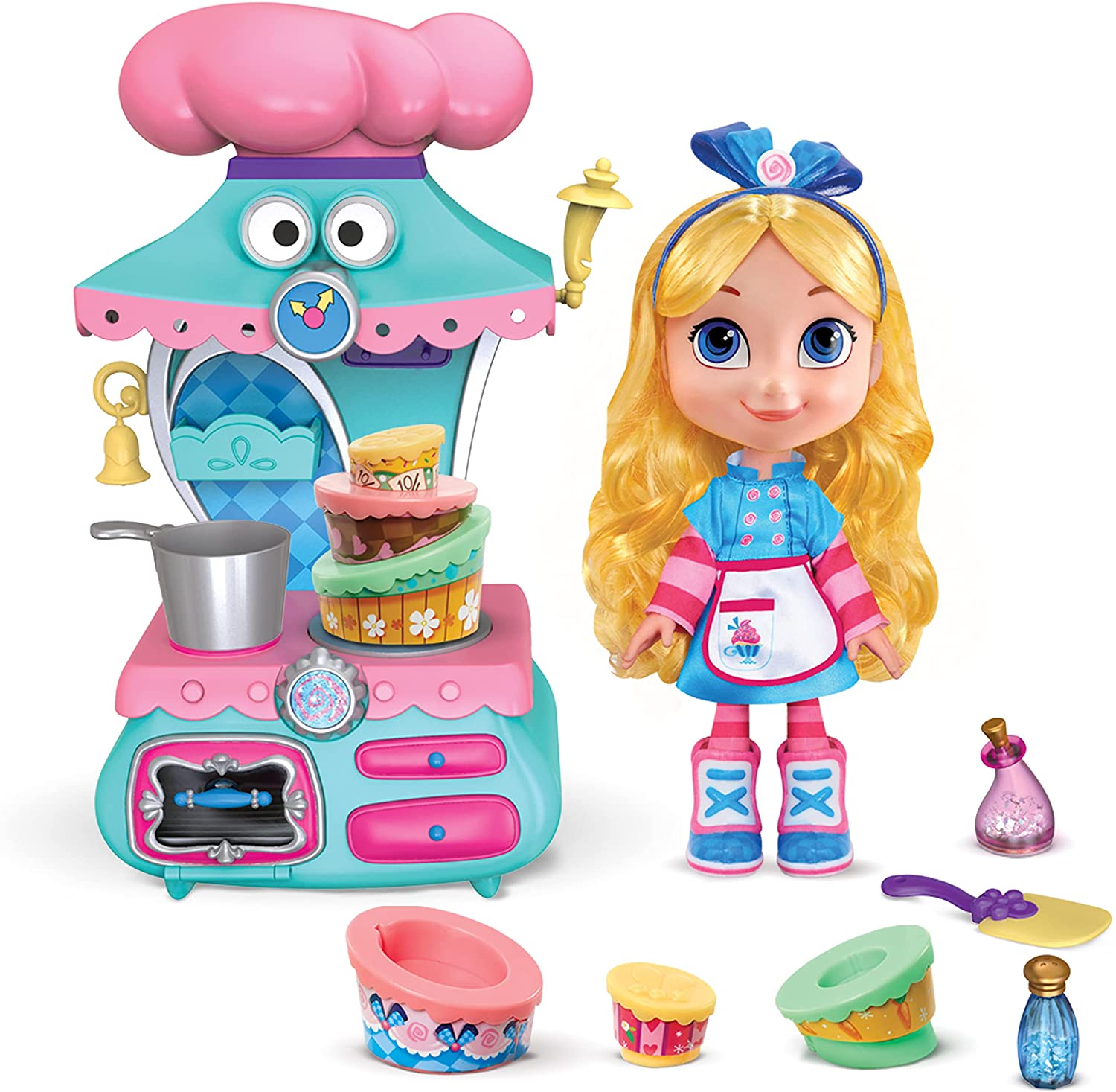 Alice Wonderland Bakery Disney Junior Alices Wonderland Bakery Playset and Toy Figures 15 Pieces Officially Licensed Kids Toys for Ages 3 Up Exclusiv