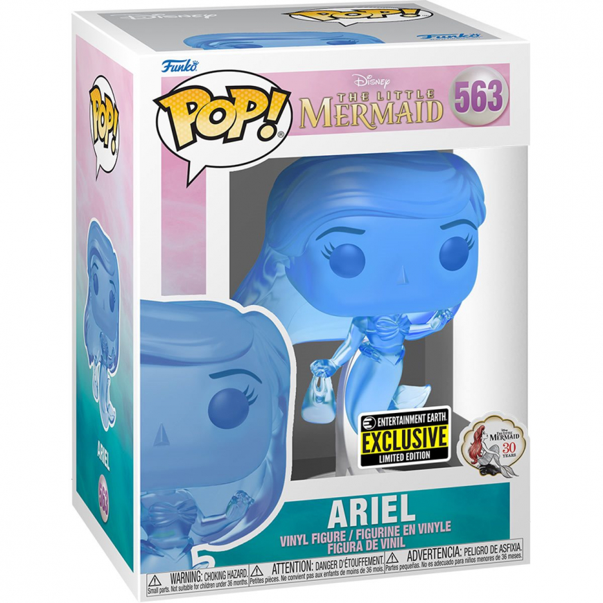 Mermaid Ariel 30 years anniversary Blue Translucent Funko Pop exclusive figure.