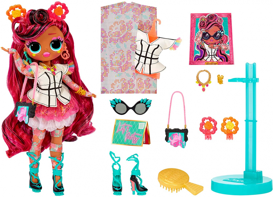 Grunge Grrrl & Funky Q.T. Splash Queen Queen Bee L.O.L Surprise Dollface Cosmic Queen Swimming Costume Official Girls Swimsuit with LOL Dolls Merbaby Diva 
