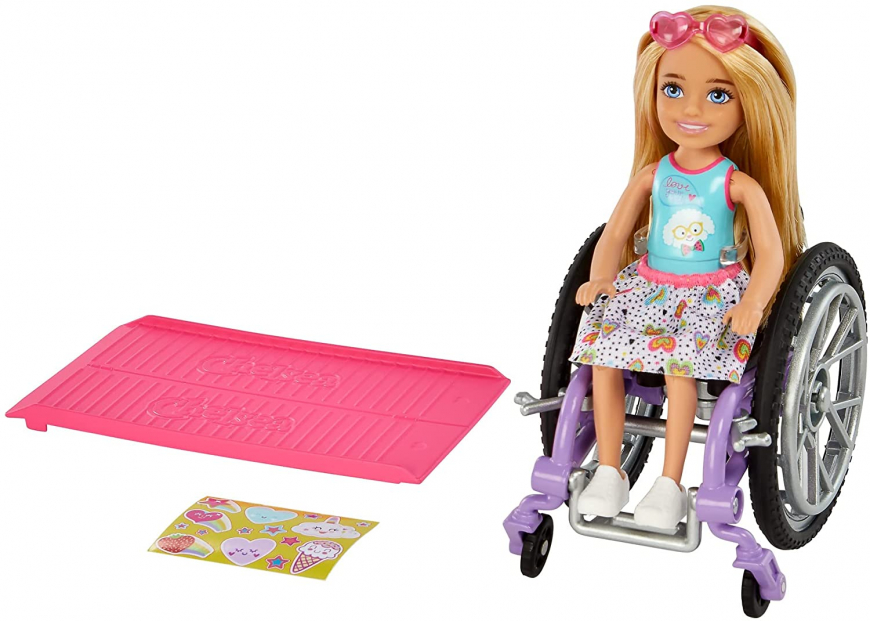 Barbie Chelsea doll with wheelchair blonde