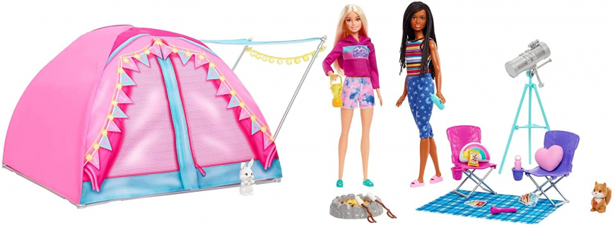 Barbie Let's go Camping tent set with 2 dolls