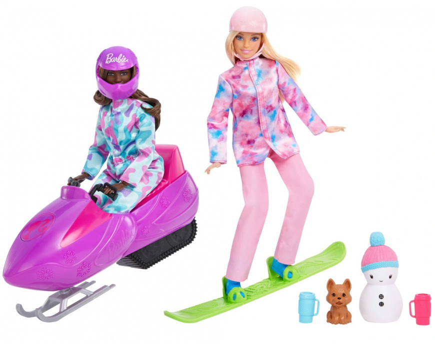 Barbie Winter Sports Dolls, Snowmobile & Accessories