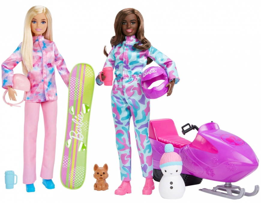 Barbie Winter Sports Dolls, Snowmobile & Accessories