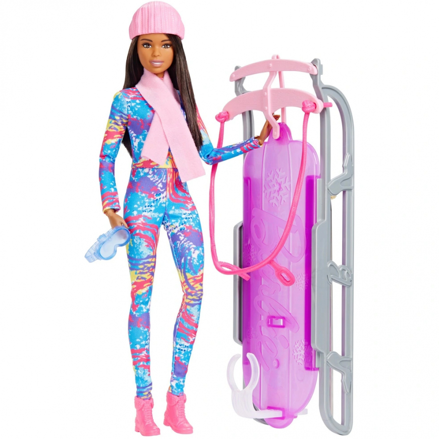 Barbie Sledding Winter Doll and Accessories