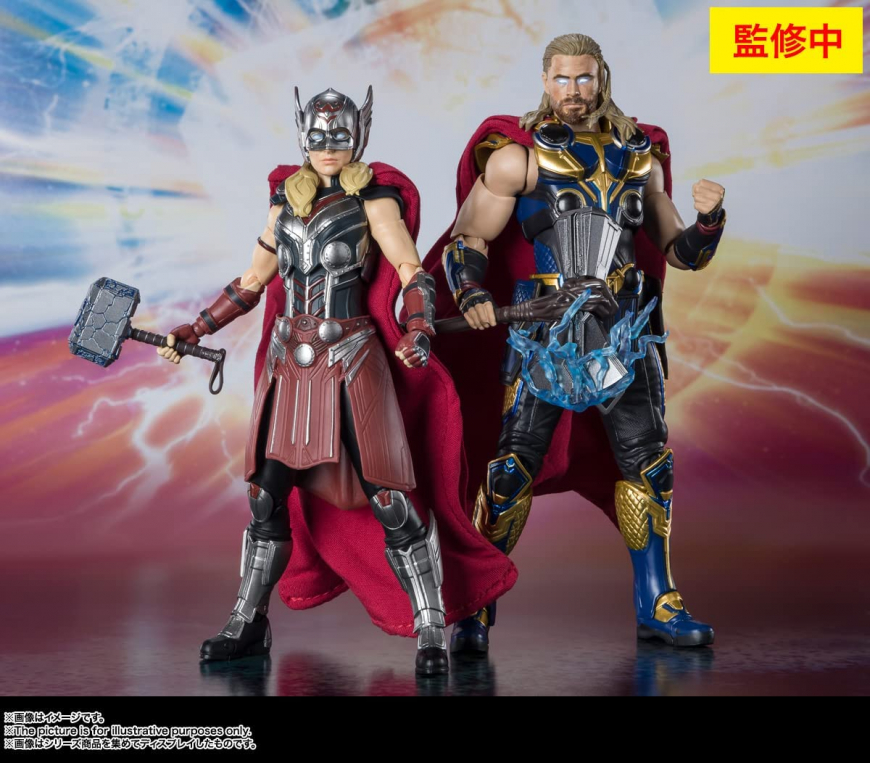 Tamashii Nations Thor: Love and Thunder Mighty Thor Jane Foster and Thor figures