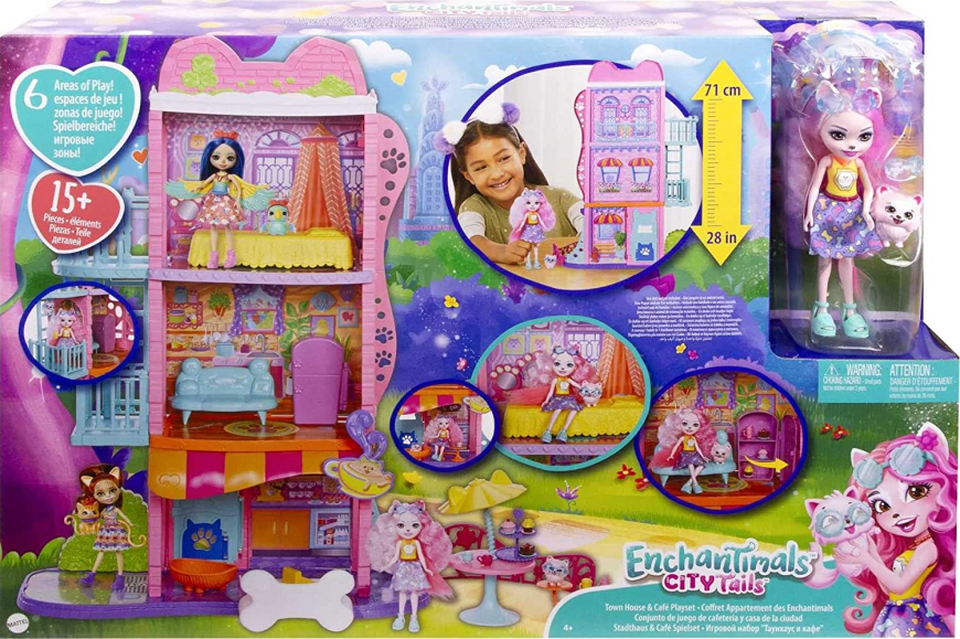 Enchantimals Town House and Cafe Playset with doll
