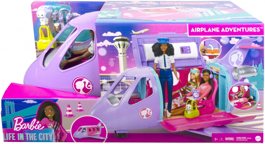 Barbie Life in The City Airplane Adventures playset with pilot doll