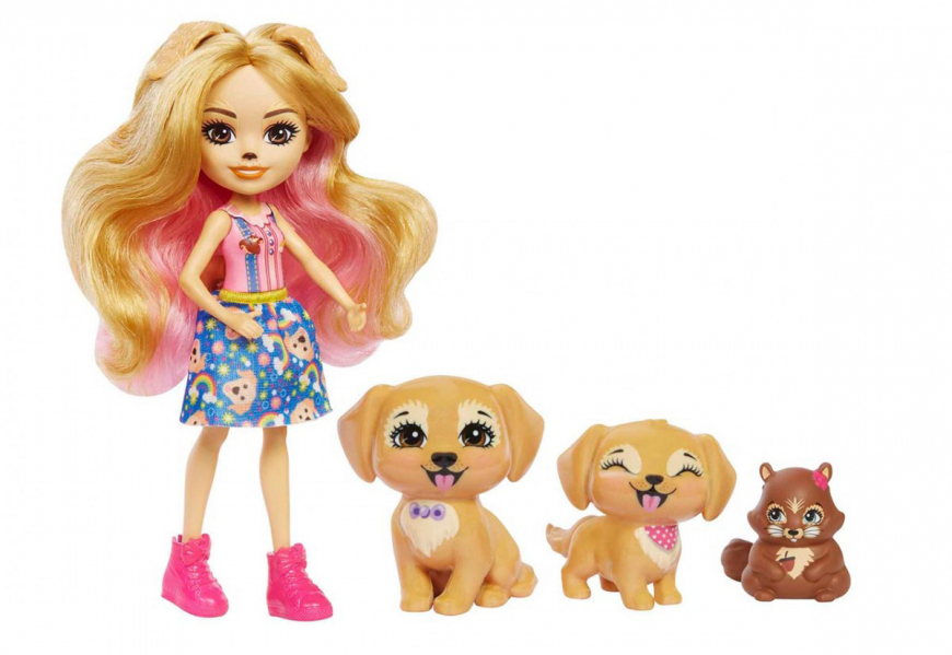 Enchantimals City Tails Gerika Golden Retriever doll set