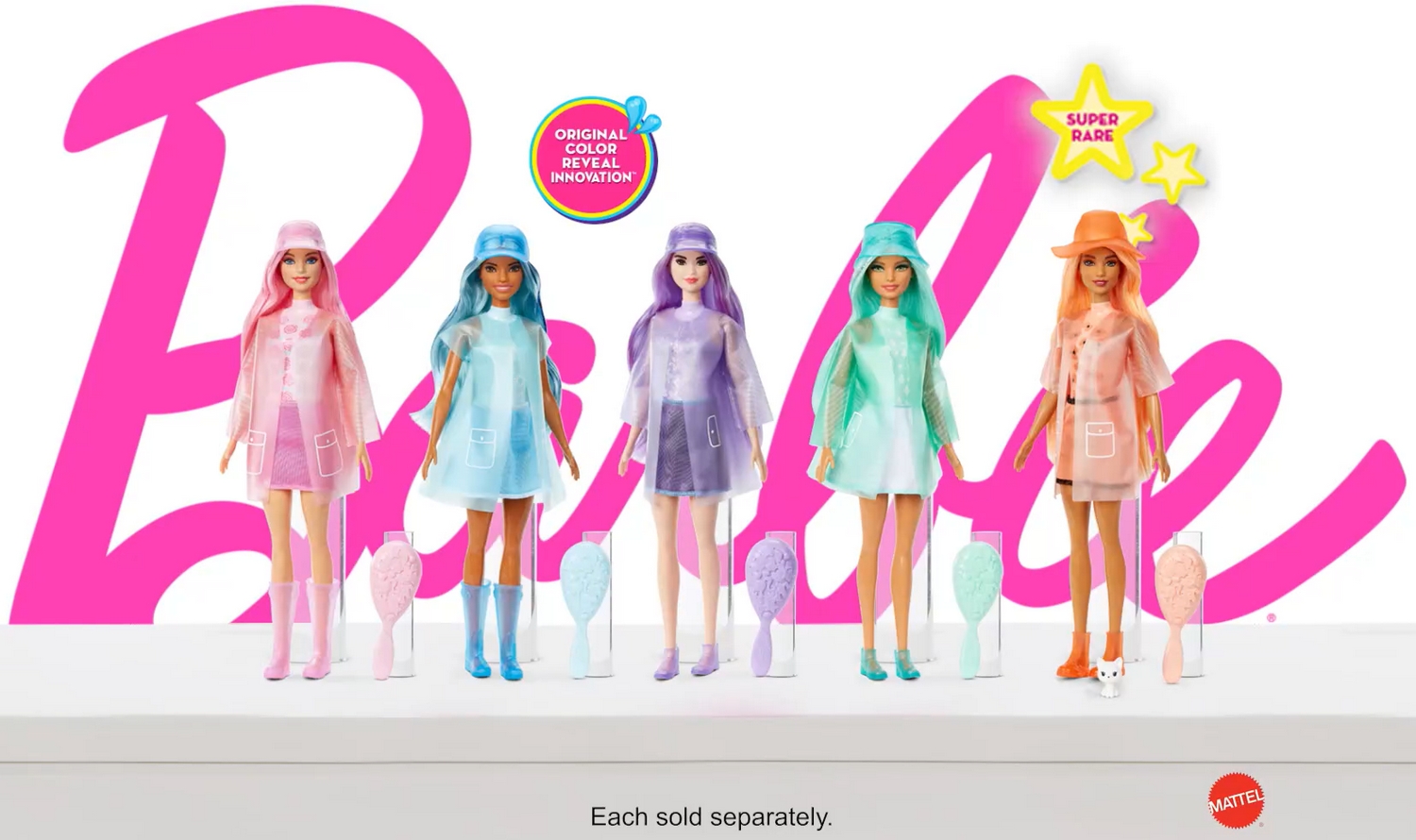 Barbie Color Reveal in rain jackets - Sunshine and Sprinkles 2022 