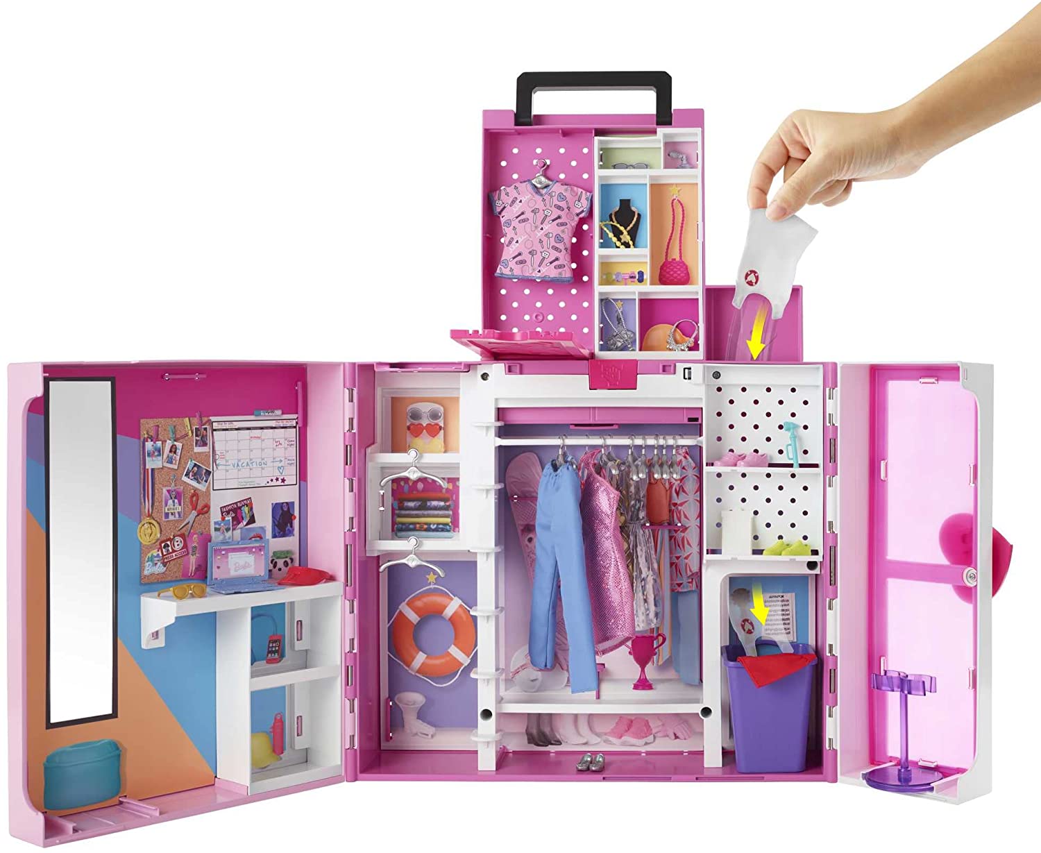 Storage Areas Girls Gift Play Set Details about   Barbie Dream Closet 30 Pieces Toy Closet 10 