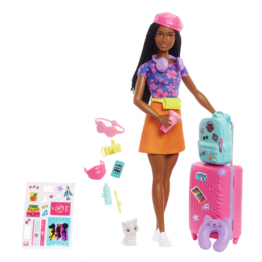 Barbie Life in The City Brooklyn Travel Doll & Kitten Playset 2022 HGX55