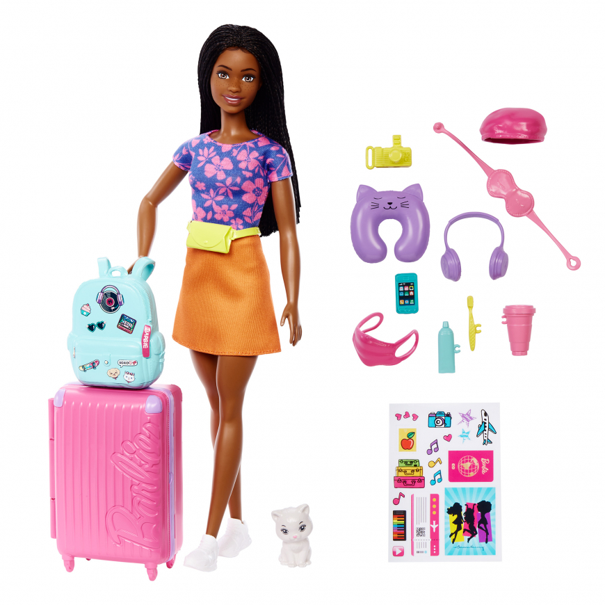 Barbie Life in The City Brooklyn Travel Doll & Kitten Playset 2022 HGX55