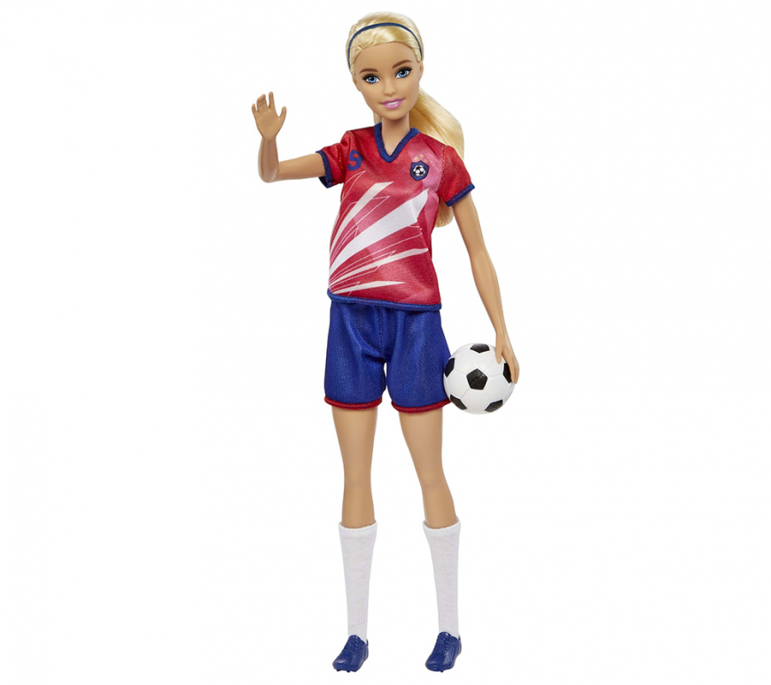 Barbie Soccer doll blond #9 Uniform HCN17