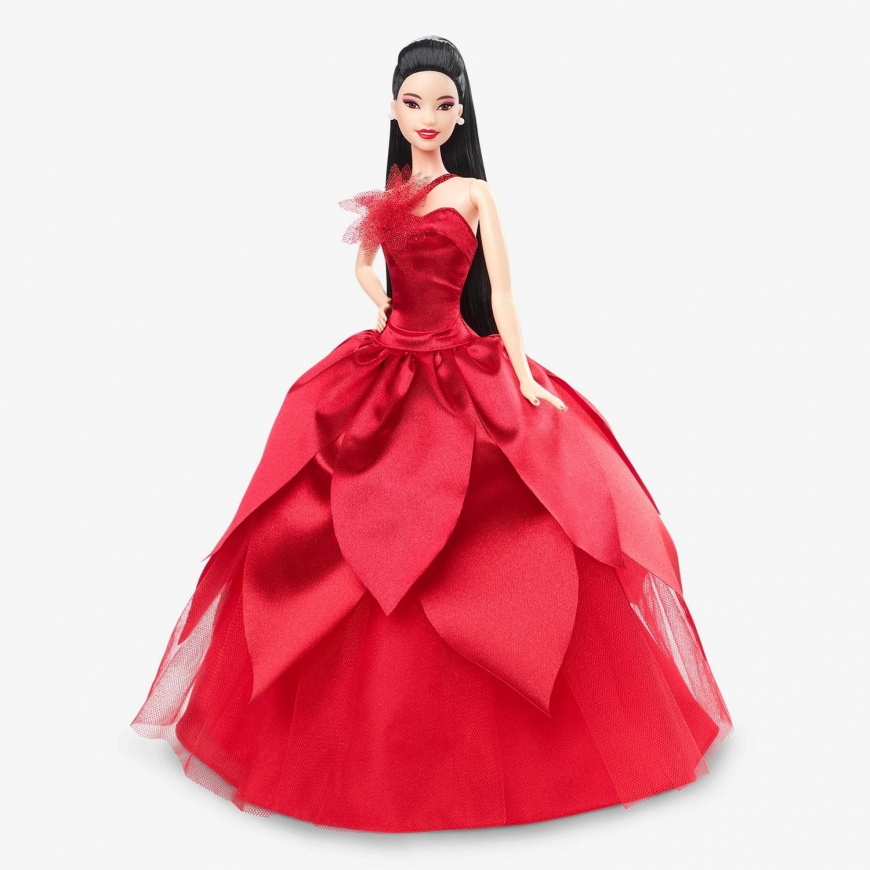 Barbie Holiday Doll 2022 with Black Updo Hair