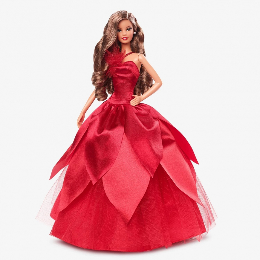 Barbie Holiday Doll 2022 with Wavy Brunette Hair