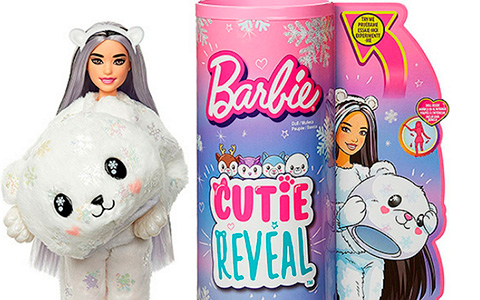 Barbie Cutie Reveal Snowflake Series dolls: Owl, Deer, Husky and Polar Bear