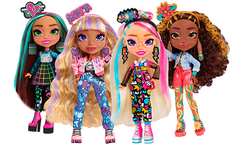 Just Play Art Squad dolls: Vannah, Andi, Lady T, and Nene