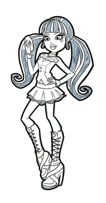 Monster High coloring pages and official promo images