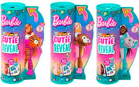 Barbie Curie Reveal series 4 Jungle dolls: Tiger, Toucan, Elephant and Monkey