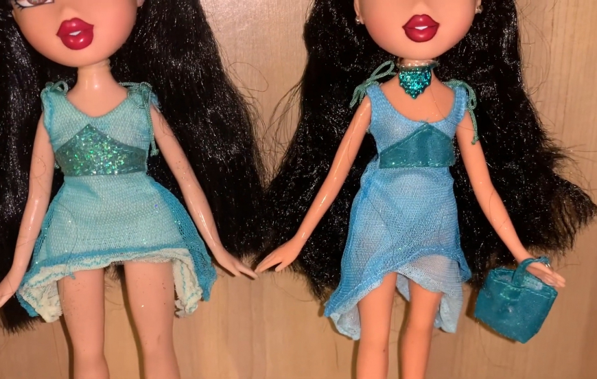 Comparison of the original Bratz Girls Nite Out and repro dolls