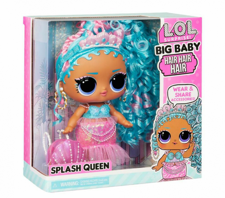 LOL Surprise Big Baby Hair Hair Hair Splash Queen doll