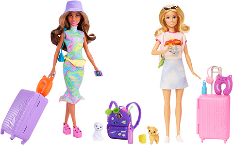 New Barbie travel doll playsets with suitcase, puppy and accessories 2022