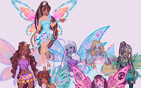 Monster High girls in Winx Club transformation