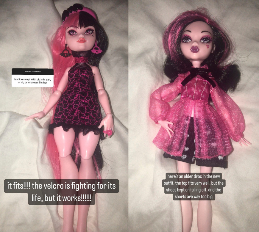 How does clothes from other dolls fits to new Draculaura?