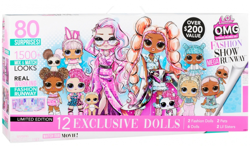 LOL OMG Fashion Show Mega Runway set with 12 exclusive dolls