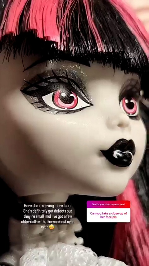 Monster High Reel Drama Black and White Draculaura doll in real life