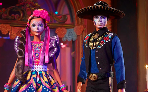 Barbie and Ken Dia de Muertos dolls 2022, including  Dia De Muertos Benito Santos Barbie doll