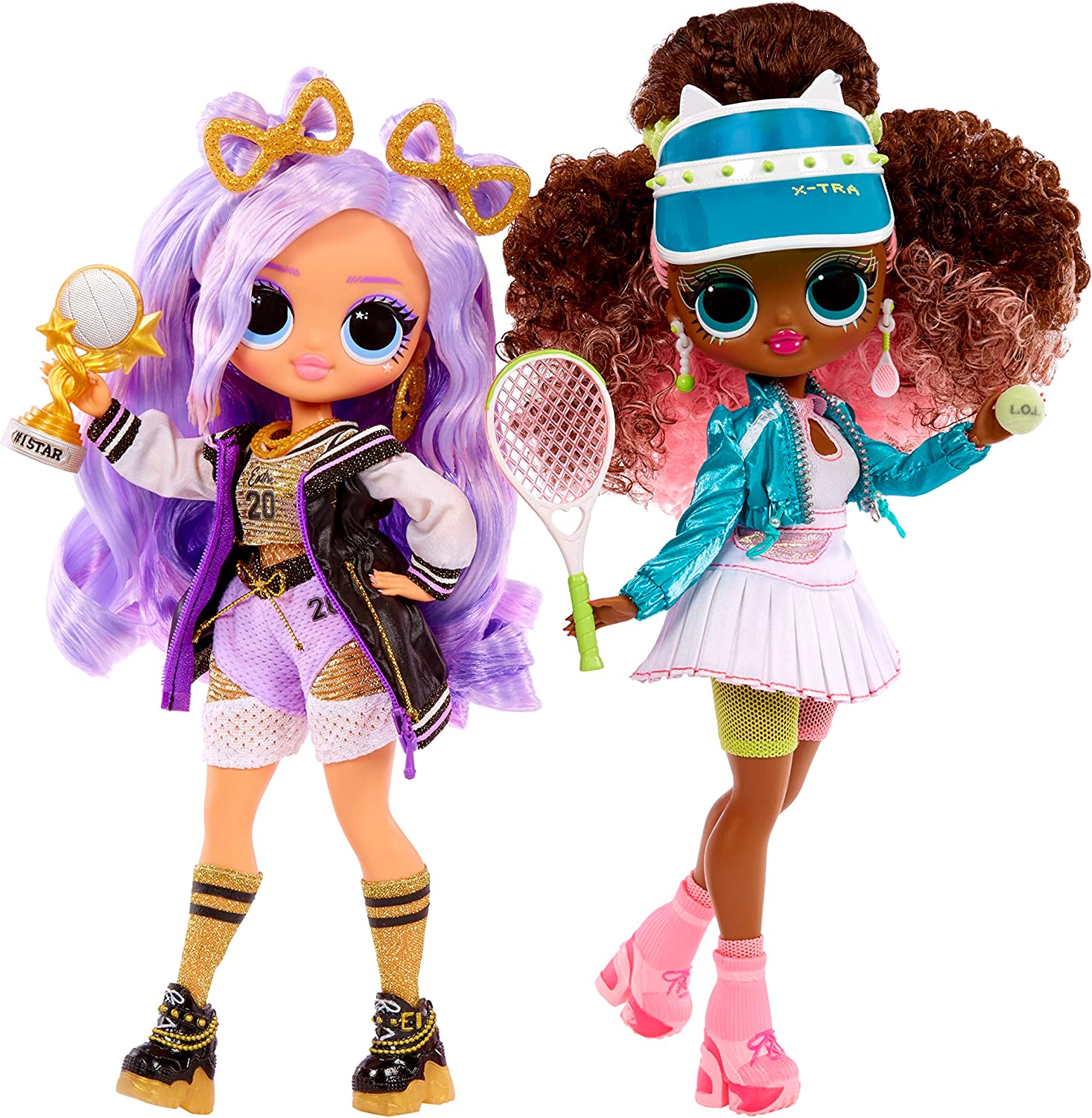 LOL OMG Sports series 3 dolls: Sparkle Star and Court Cutie 