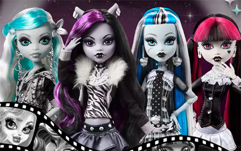 Monster High Reel Drama Black and White dolls 2022