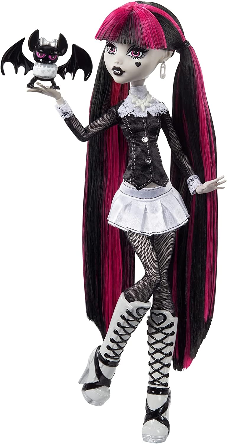 Monster High Reel Drama Black and White Draculaura doll