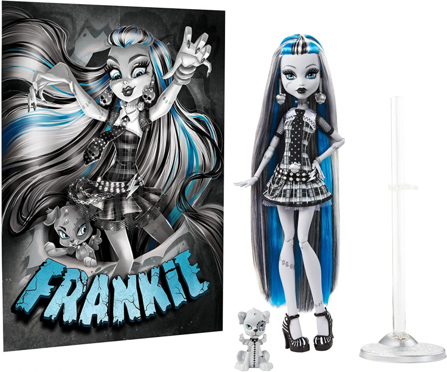 Monster High Reel Drama Black and White Frankie Stein doll