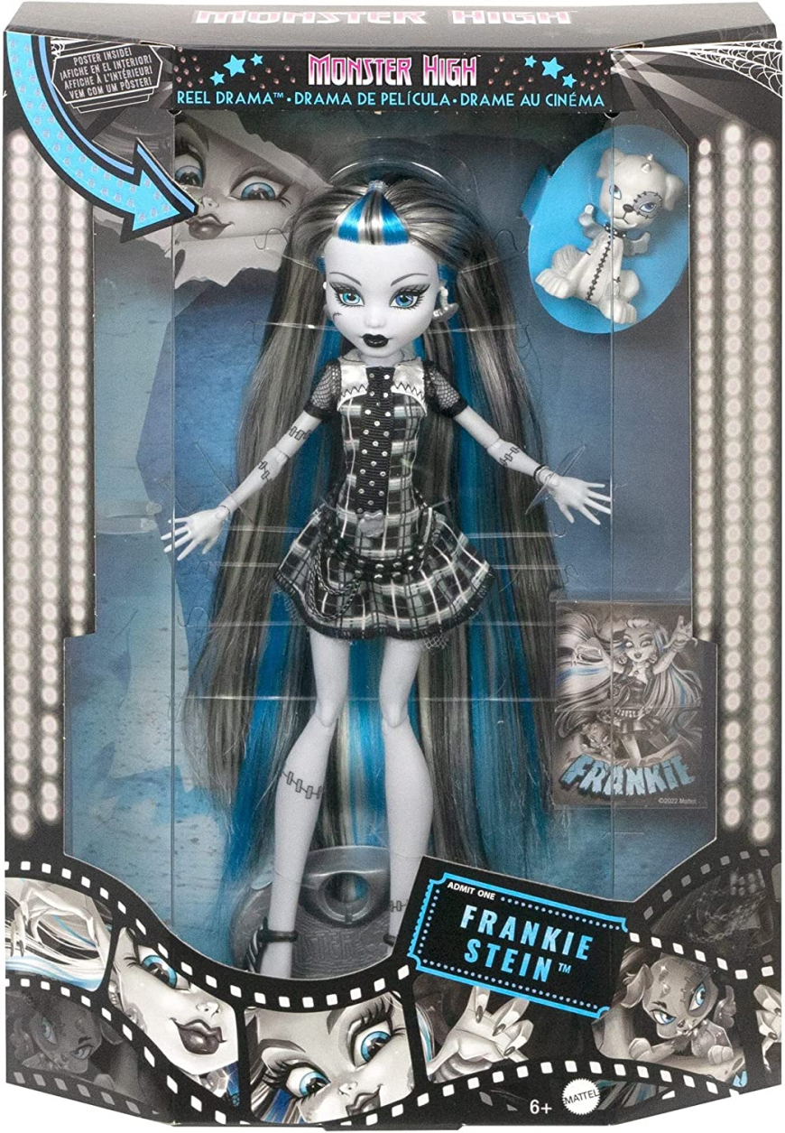 Monster High Reel Drama Black and White Frankie Stein doll