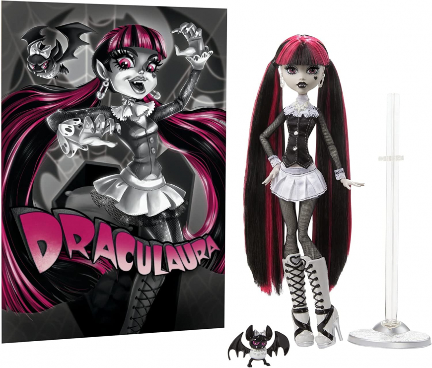 Monster High Reel Drama Black and White Draculaura doll