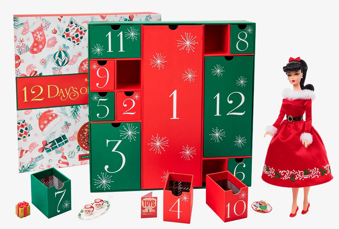 Barbie Advent Calendar 2022 - Barbie 12 Days of Christmas Doll and Accessories - YouLoveIt.com