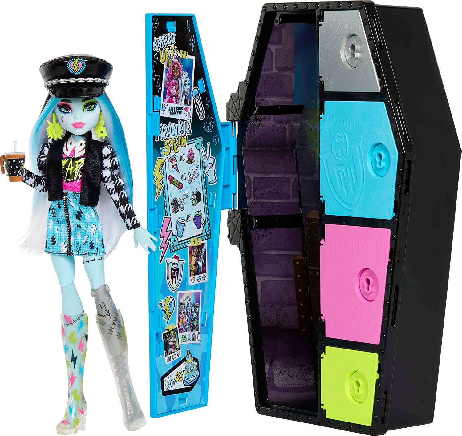  Monster High Skulltimate Secrets Fearidescent Series Doll &  Accessories, Draculaura, Dress-Up Locker & 19+ Surprises For 4 years and  older : Toys & Games