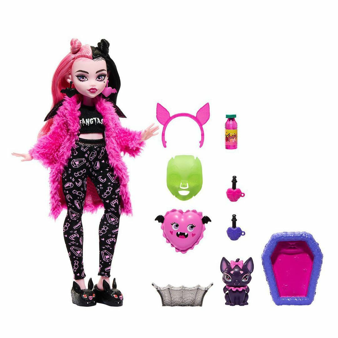  Monster High Doll, Twyla Creepover Party Set with Pet Bunny  Dustin, Sleepover Clothes and Accessories : Toys & Games