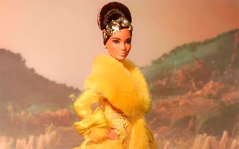 Barbie Signature Guo Pei second doll 2022 wearing Golden-Yellow Gown HBX99