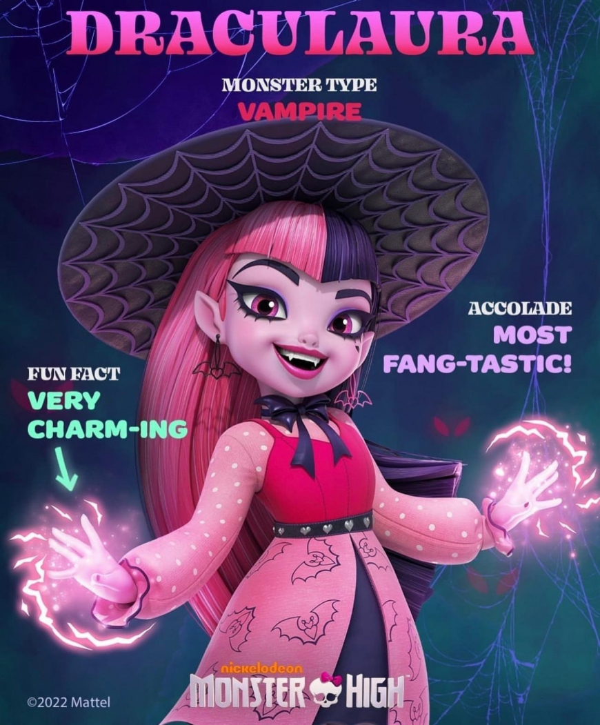 New Monster High 2022 animated series on Nickelodeon character posters