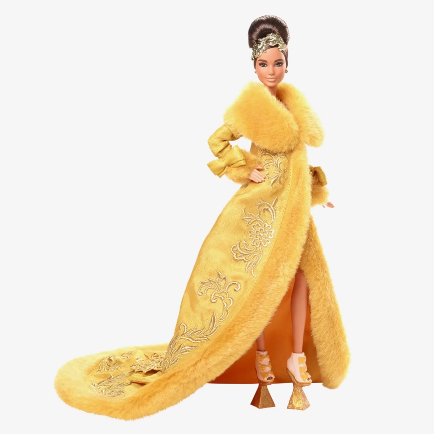 Barbie Signature Guo Pei second doll 2022 wearing Golden-Yellow Gown HBX99